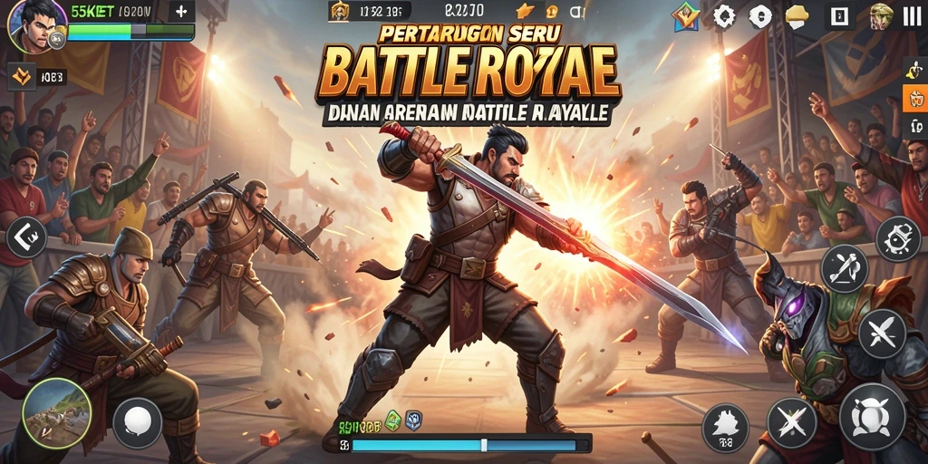 Gameplay mendebarkan di arena 55KBET saat bertarung untuk bertahan hidup.