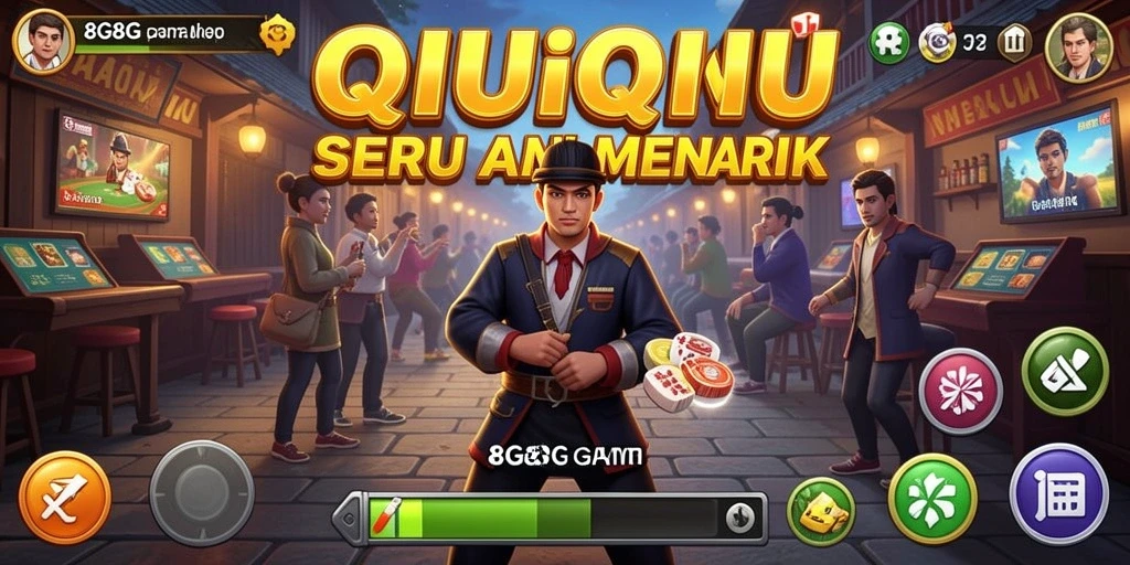 Tampilan gameplay seru dari 8G8G dalam permainan QiuQiu.