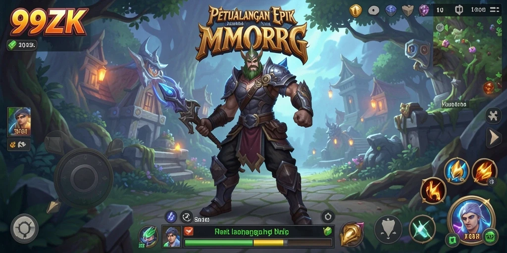 Screenshot utama 99ZK menampilkan aksi pertempuran yang mendebarkan di dunia MMORPG.