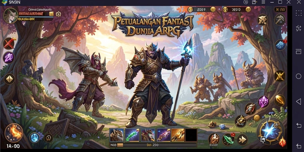 Screenshot memperlihatkan aksi mendebarkan dalam gameplay ARPG 9N9N.