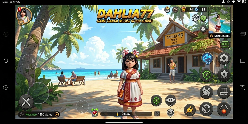 Tampilan gameplay DAHLIA77 yang ceria dan interaktif.