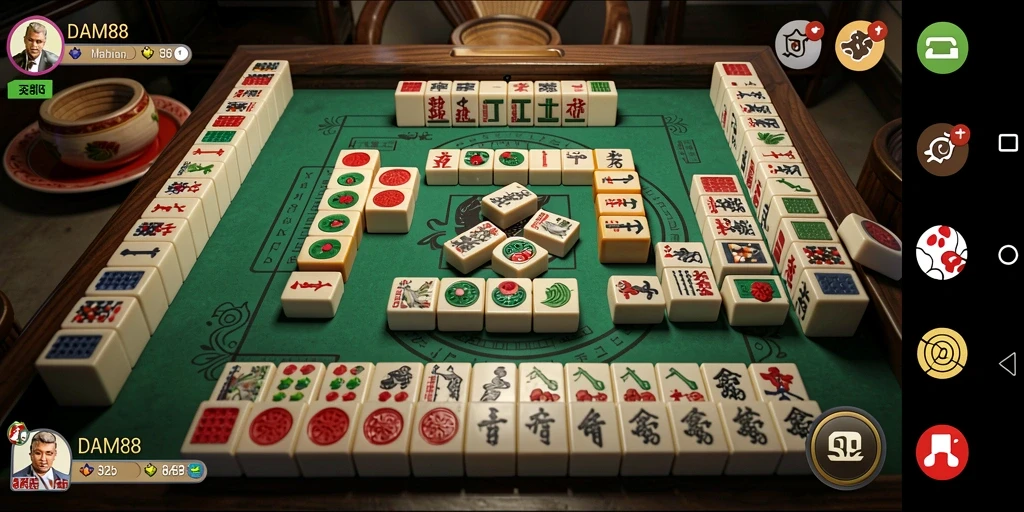 Tampilan gameplay seru dari DAM88 dengan elemen Mahjong yang khas.