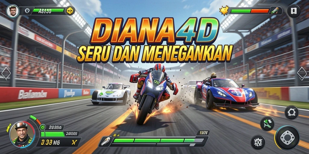 Screenshot dari gameplay balapan DIANA4D yang seru dan menegangkan.