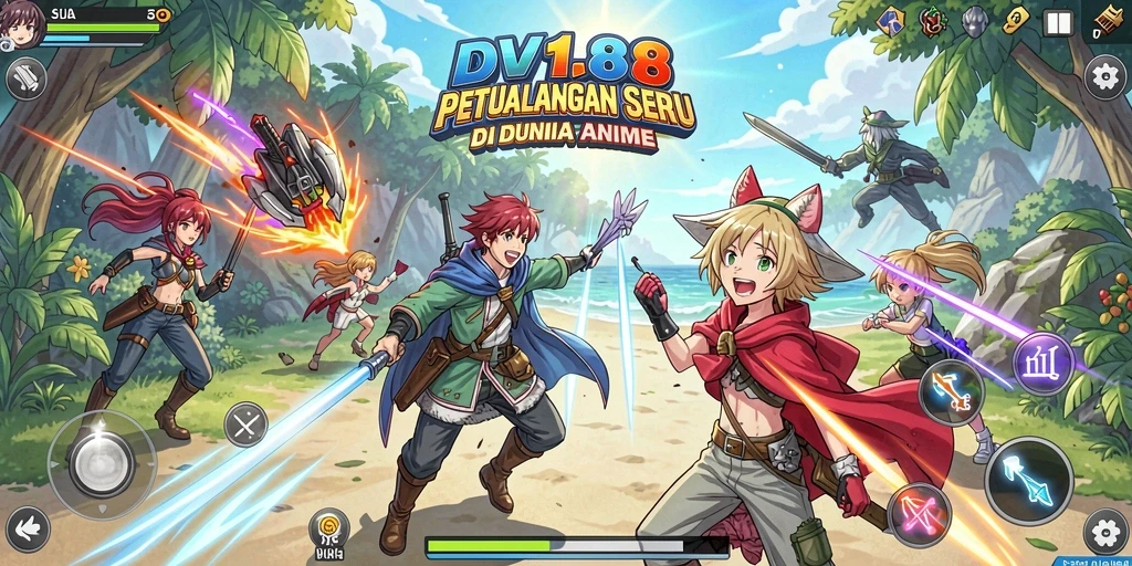 Tampilan menakjubkan dari gameplay DV188 dalam dunia Anime.