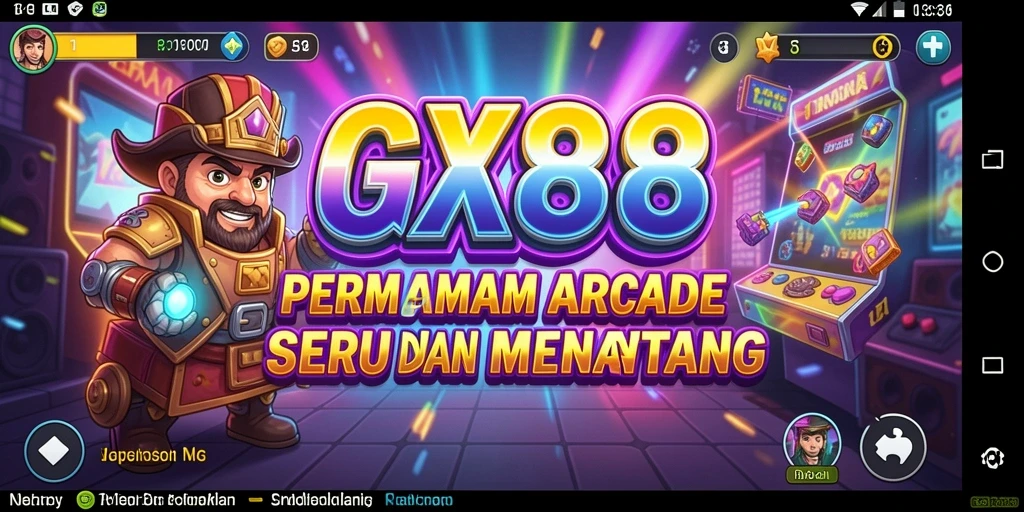 Tangkapan layar gameplay GX88 yang menunjukkan aksi arcade yang mendebarkan.
