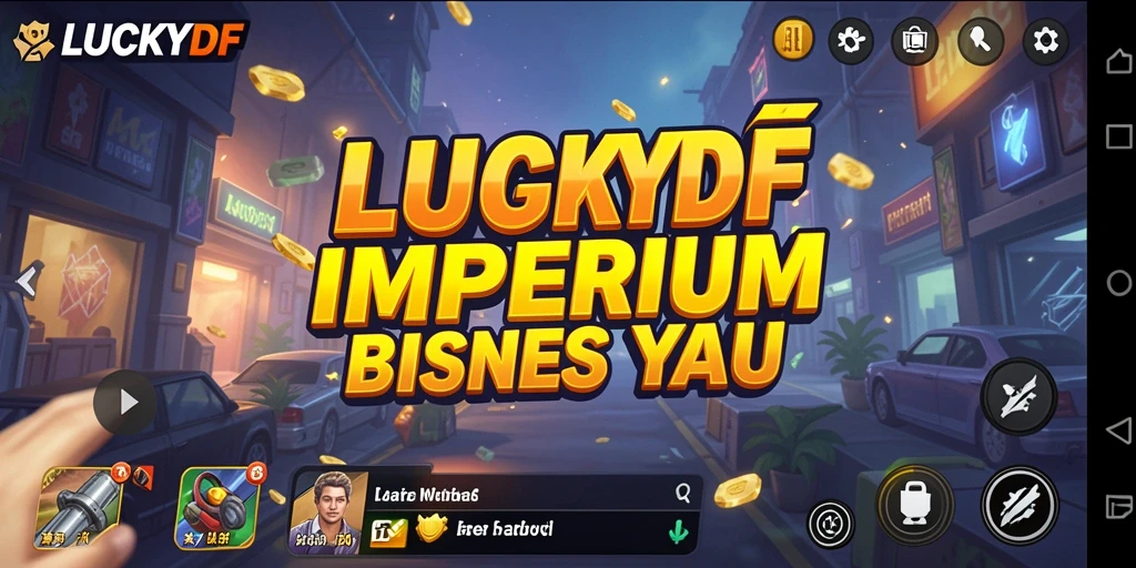 Screenshot gameplay LUCKYDF menampilkan manajemen bisnis yang dinamis.