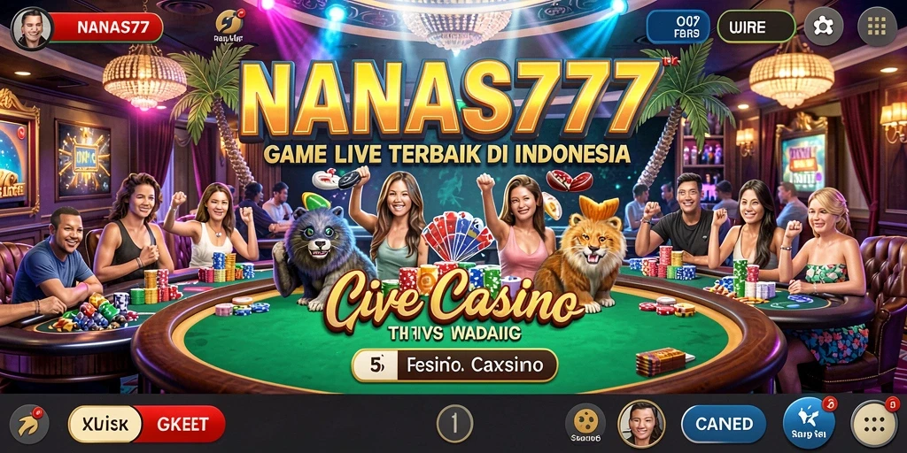 Screenshot utama NANAS777 menunjukkan gameplay Live Casino yang menarik dan interaktif.