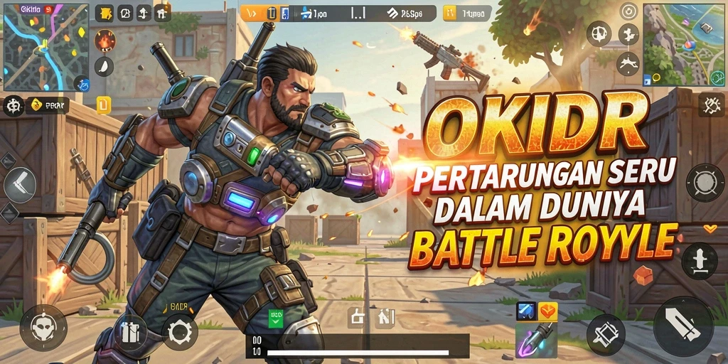 Tampilan gameplay seru dari OKIDR dalam pertarungan Battle Royale.