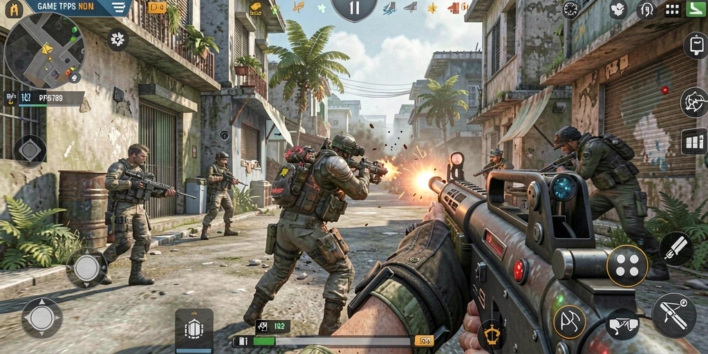 Screenshot gameplay RP6789 dengan aksi tempur seru.