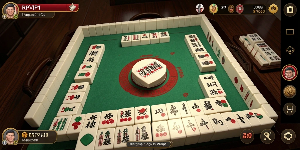 Screenshot RPVIP1 menampilkan gameplay Mahjong yang seru dan menarik.
