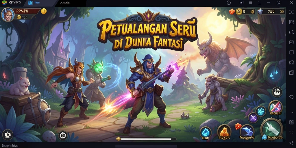 Screenshot gameplay RPVIP8 menampilkan petualangan seru di dunia fantasi.