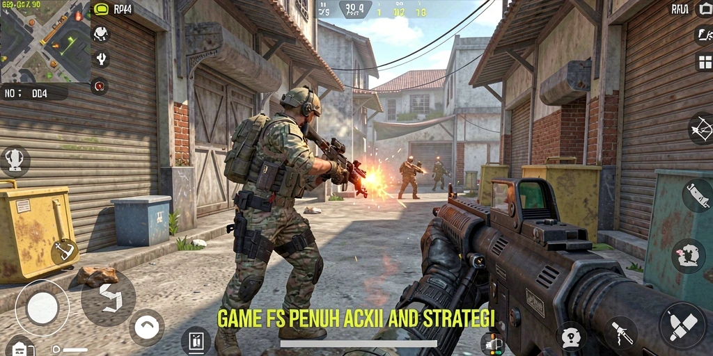 Tampilan gameplay RR44 yang menegangkan dengan aksi tembak-menembak.