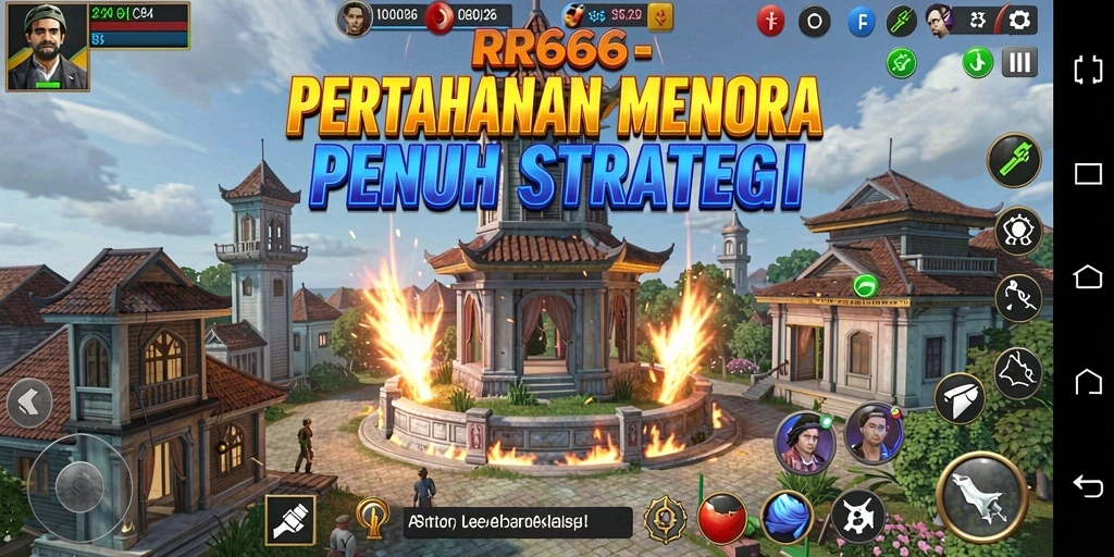 Screenshot gameplay Tower Defense RR666 yang menampilkan suasana menegangkan.