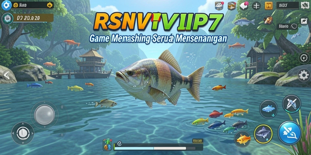 Screenshot gameplay RSNVIP7 menampilkan aksi menangkap ikan yang seru.