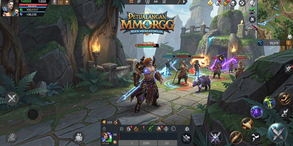 Screenshot gameplay TAR555 menampilkan aksi seru dalam dunia MMORPG.