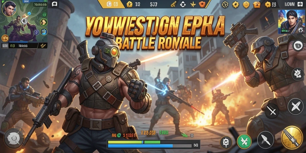 Tangkapan layar YOWESTOGEL menampilkan aksi seru Battle Royale.